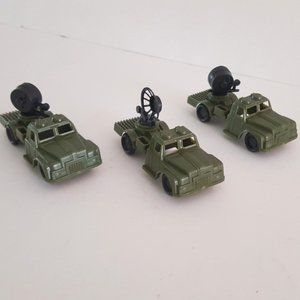 Vintage Green Plastic Army Military Vehicles Small